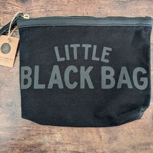 SANTA BARBARA DESIGN STUDIO Cosmetic Bag Black Canvas with Gold Zipper NWT